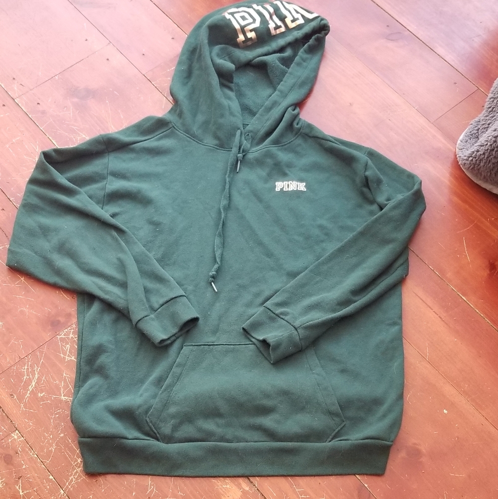 PINK forest green and gold hoodie